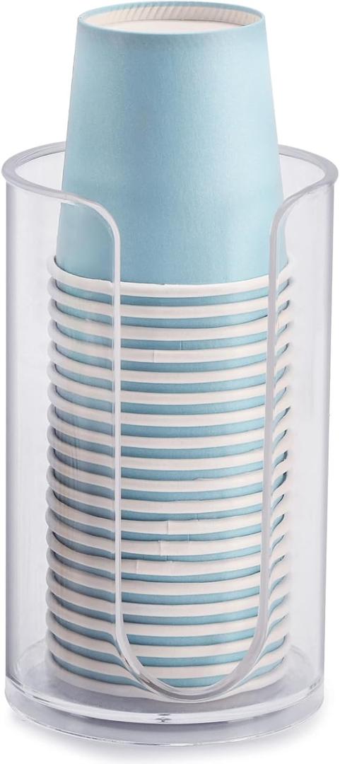 LoveBB Bathroom Cup Dispenser, 3oz-5oz Small Disposable Paper Cups Holder for Bathroom Vanity Countertop's Rinsing/Mouthwash Cups, Clear