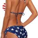 American Trends Women's String Triangle Halter Bikini Set-2 Piece Swimsuit,Adjustable Ties,Removable Pads&Quick-Dry Fabric (M)