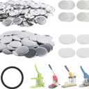 100 Sets 75mm(3 inch) Metal Button Supplies,Round Pin Button Parts Blank Button Making Supplies for Button Maker Machine, Includes Metal Back Cover Metal Shells, Clear Film&Blank Paper&Gasket