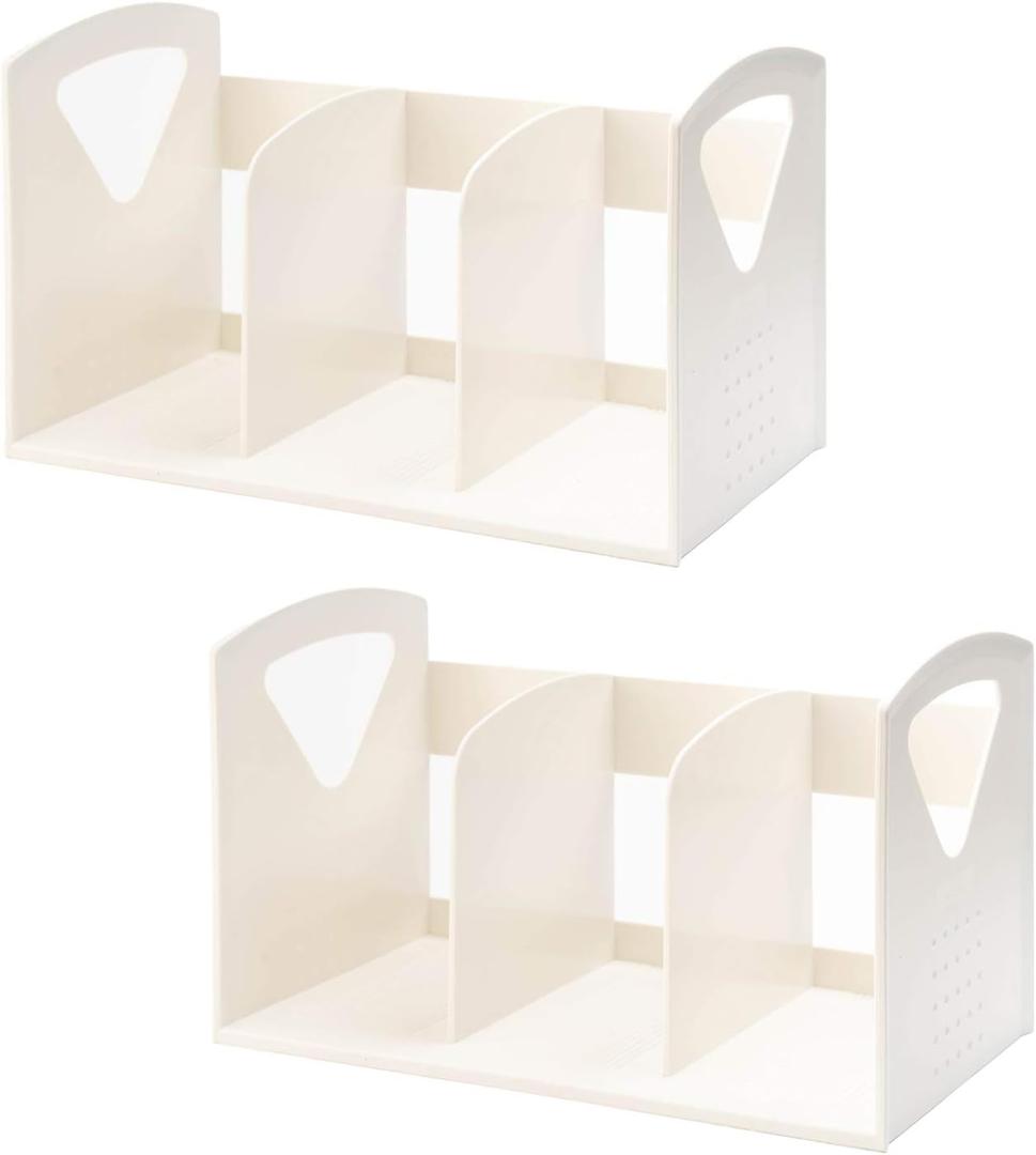 2 Pack Desk Book Shelves Small Desktop Bookshelf F Magazine Holder for Home School and Office