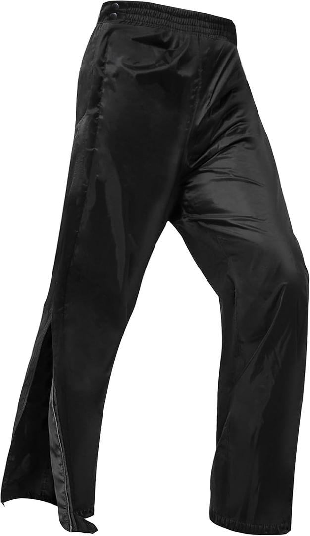 RainRider Rain Pants for Men Waterproof Full Zipper Legs Over Pants Women Rain Trousers for Work Fishing Golf (3X-Large, Black)