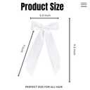 LuSeren 2 PCS Double Layer Hair Bows White Hair Ribbon Clips Ponytail Holder Accessories for Women Girls Toddlers Teens Kids