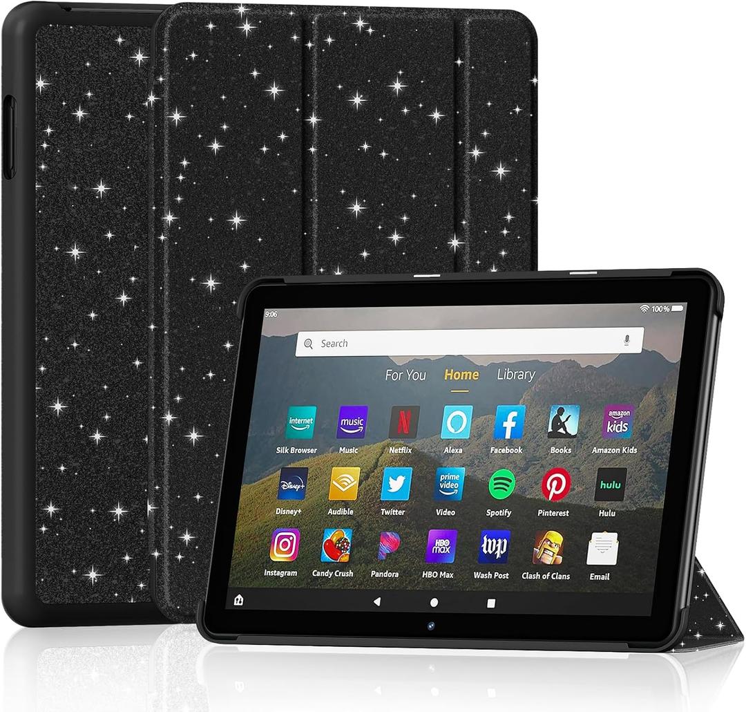 Lainergie Case with Auto Wake/Sleep, Black Glitter