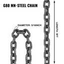 Happybuy 5Ft Chain Sling 5/16 Inch X 5 Ft Engine Lift Chain G80 Alloy Steel Engine Chain Hoist Lifts 3 Ton with 4 Leg Grab Hooks