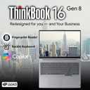 Lenovo ThinkBook 16 Gen 8 AI Business Laptop, 16 Touchscreen FHD+, Intel Ultra 7 255H, 32GB DDR5, 1TB NVMe, WiFi 6E + BT, HDMI, Fingerprint Reader, Backlit Keyboard, FHD Webcam, Win 11 Pro