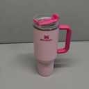 STANLEY Quencher H2.0 FlowState Stainless Steel Vacuum Insulated Tumbler with Lid and Straw for Water, Iced Tea or Coffee (Deep Purple, 40 oz) (Peony, 40 oz)