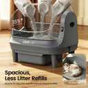 Self Cleaning Litter Box, Open Top 105L Automatic Litter Box for Multiple Cats, App Control, Safety Sensor, Anti-Pinch, Includes Mat & Liner - Gray