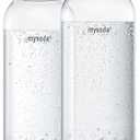 Mysoda Carbonating Bottles 2Pck 1L - Compatible with MySoda and any brands - Lid and Base Made of Wood Composite - Quick-Lock Reusable Bottles - BPA Free - Black