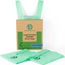 GREENER WALKER 100% Compostable Trash Bags with Tie Handles, 1.6 Gallon-150Bags, Food Scrap Kitchen Waste Bags with EN13432 Certified