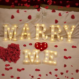 Marry Me Light Up Letters, LED Marry Me Sign for Proposal Decorations, Battery Powered Letter Lights for Proposal Engagement Wedding Decor