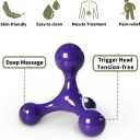 Massage Set Including Manual Massage Ball & Four Trigger Point Finger Hand-Held Massage Tools Roller with Knobs for Pain Relief Relaxing, Muscle Treatment and Back Neck (Purple)
