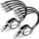 MINLU Multi Charging Cable 4A, 2Pack 4Ft Retractable Multi Fast Charger Cable, Multiple Charging Cord, 4 in 1 Multi USB Cable with Type C/Micro USB Ports for Cell Phones/IP/Galaxy/PS/Tablets/iPads