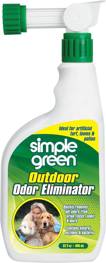 Outdoor Odor Eliminator for Pets, Dogs, Ideal for Artificial Grass & Patio (32 oz Hose End Sprayer) (32 Fl Oz (Pack of 1)