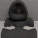 KONOVOLY Breast Pillow and Face Down Pillow for Massage Set, Women's Massage Bolster Sleeping for Bed with Non-Slip Bottom, Home Head Chest Cushion for SPA-Dark Gray