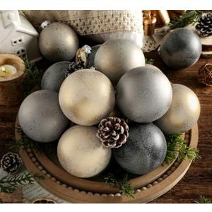 Lunmon 12 Pcs Neutral Christmas Decor Metallic
