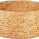 Rattan Christmas Tree Collar - 42in Rustic Farmhouse Style, Hand-Woven Natural Fiber Base with Bow, Large Tree Skirt for Holiday Decor, Fits 6-8ft Trees & Conceals Stand