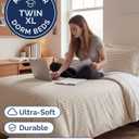 Duvet Cover Twin/Twin XL Size Set - Extra Soft Twin/Twin XL Duvet Cover 68" x 90" with 1 Pillow Sham - Hotel Luxury, Fade Free w/ Zipper Closures & Ties - Comfy, Cozy and Breathable (Beige Stripes)