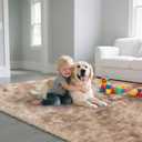 Fluffy Rug Shag Area Rug, Mottling Beige 3x5 Area Rugs for Bedroom, Small Bedside Rug, Soft Fluffy Shag Entryway Throw Rugs for Living Room Bedroom Kids Room Home Decor