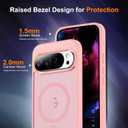Compatible with Google Pixel 10 Case & Google Pixel 10 Pro Case with Magnetic [Compatible with Mag-Safe] Translucent Matte Phone Cases with Anti-Fingerprint Tech, Pink