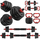 Adjustable Dumbbell set,20/30/45/70/90lbs Free Weight Set | 5 in1 Dumbbell Set with Connector,Used as Barbell,Kettlebells,Push up Stand,Fitness Exercises for Home Gym Suitable Men/Women