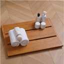 Bamboo Bath mat- Wooden Non-Slip Bath Mat, Sturdy Durable Waterproof Bathtub Mat for Luxury Spa, Square Portable Floor Mat for Outdoor and Indoor Use (Brown, 23.6 Inch)