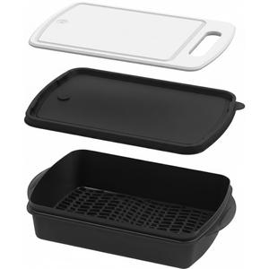 Prep and Slice Tray Set (Includes Built-in Cutting Board + Marinade Container)