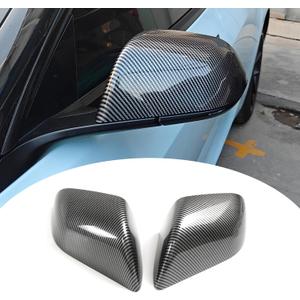 Compatible with Tesla Model 3 rearview Mirror CoverSide Mirror Cap Cover For Tesla Model 3 2017-2023 2024 (Glossy Carbon Fiber Print, Model 3)