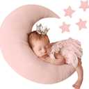 IGMaryBox Baby Moon Star Pillow Newborn Posing Pillow Newborn Photography Prop Infant Photography Posing Pillows (Pink)