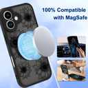 OOK Black Case Design for iPhone Air Case, Compatible with MagSafe, Cute Sunflower Floral Blooms Design Frosted Shockproof for Women Girls Magnetic Phone Cover - Black Flower