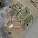 Men's Fleece Cargo Jacket Tracksuit Set 2 Pieces Solid Color Long Sleeve Button up Jacket and Cargo Pants Set (Large, Khaki)