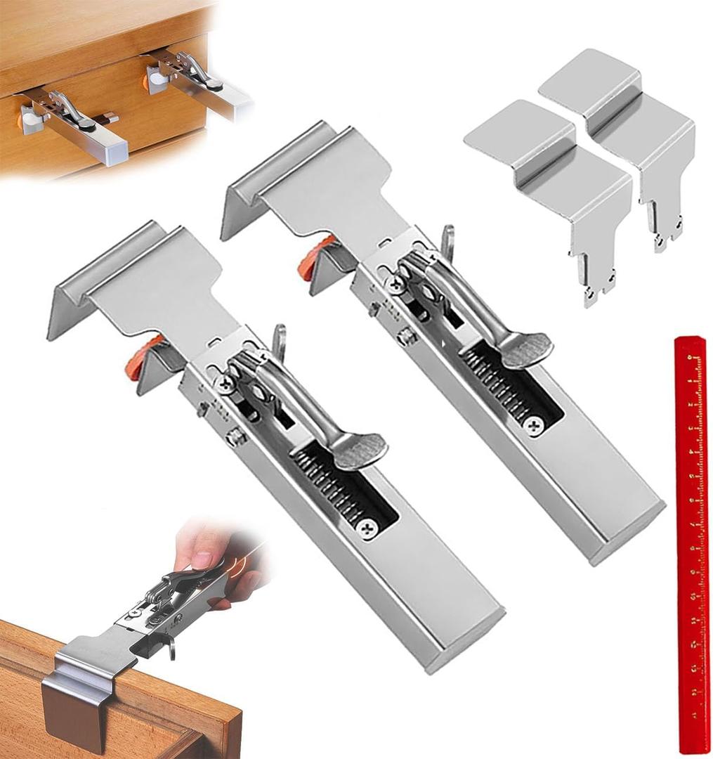 2 Pack Drawer Front Installation Clamps, Adjustable Drawer Fixing Clamp, Cabinet Clamps for Installing Cabinets, Panel clamps woodworking, Cabinet face frame clamp