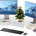 LEKETREE Acrylic Monitor Stand , Clear Monitor Stand for Desk, Computer Accessories for Home Office, Desk Organizer Shelf for Laptop, PC, Multi Media and more