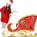 Cardboard Santa Sleigh Stand up Christmas Cardboard Cutout Standup Santa's Sleigh Life Size Cardboard Cutout Standup for Christmas Party Decor