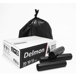 Delmon Trash Bags - 150 Bags / 10 Rolls Carton - 70 Gallons - Thick and Heavy Duty Trash Bag for Commercial, Home & Kitchen Use,Fits Toter Curbside Bins - W 43, L 48, Thickness 0.87MIL