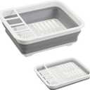 Collapsible Dish Drying Rack, Foldable Dinnerware Drainer Organizer for Storage Kitchen Counter RV Accessories Portable Rack Holders for Dishes Plates and Cups Camping Travelling Space Saver Essential