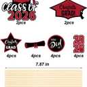 2 x 20Pcs Graduation Centerpieces for Tables 2026 - Red Table Toppers Centerpieces for Graduation Table Decorations 2026 - Class of 2026 Decorations Supplies
