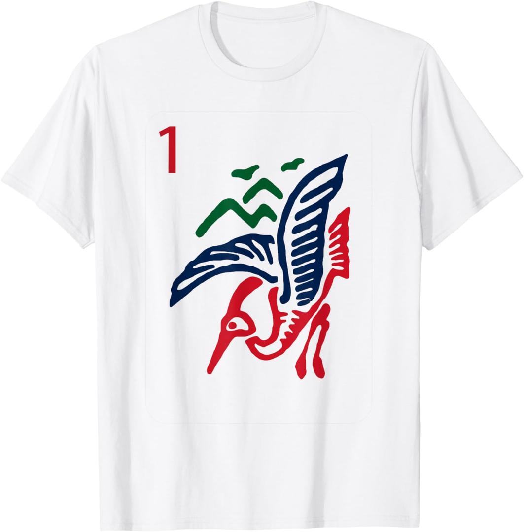 Chinese Mah Jong Bamboo Sozu One Tile Mahjong Costume T-Shirt Small