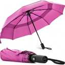 Mr. Pen- Windproof Travel Umbrella, Small Water-Resistant Automatic Folding Umbrella for Rain and Sun, Light, Compact and Portable for Women & Men, Fits Car & Backpack (Pink Blossom)