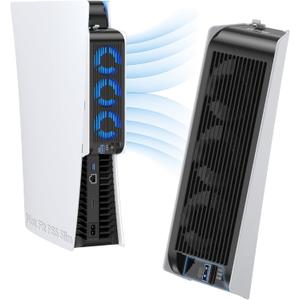 KIWIHOME Cooling Fan for PS5 Accessories, Upgraded Quiet Cooler Fan with Auto Speed, Controller USB3.0 Port & LED for PS5 2020 Only, Not for PlayStation 5 Slim/Pro, White, Model: PX07
