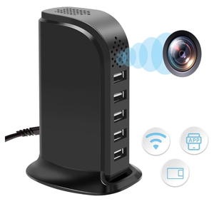WiFi USB Charger Hidden Camera,1080P Wireless USB Charger Security Spy Cameras Nanny Cam 5 Port Plug WiFi Mini Video Camera for Home Surveillance with Motion Detection Remote View No Audio
