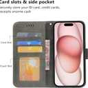 Magnetic for ZTE Nubia Z70 Ultra Leather Case + 1 Pcs Tempered Glass Screen Protector - Shockproof Leather Flip Credit Card Holder Stand Cell Accessories (Black)