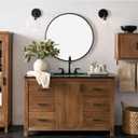 G-LEAF Black Round Mirror 32 inch Circle Mirror for Bathroom Vanity, Entryway, Living Room, Round Bathroom Mirror for Wall