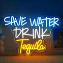 Save Water Drink Neon Sign Led Neon Lights for Wall Decor Usb Light Up Signs for Home Beer Bar Bedroom Restaurant Man Cave Cafe Bistro Club Party Decorations Gift