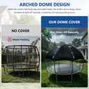 Trampoline Cover 12FT Waterproof Heavy Duty – All-Weather Outdoor Dome Tent with Clear PVC Skylight, Support Poles, Fits Round Trampolines as Trampoline Tent Cover