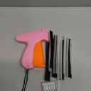 Stitch Gun for Clothes - Handheld Stitch Gun Quick Clothing Fixer - Tagging Gun - Includes 6 Needle, 1000 Black Fasteners & 1000 White Fasteners (Pink/Orange)