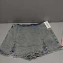 Avanova Women Double Slit Denim Skort Bodycon Mini Jean Skirt Grey L