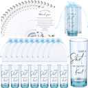 Sliner 100 Set Wedding Favors for Guests Bulk 2oz Acrylic Take a Shot We Tied the Knot Shot Glasses with Thank You Cards Organza Bags for Guest Souvenirs Wedding Newlyweds Bridal Shower Gifts (Blue)