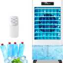 Portable Air Conditioners, 3-in-1 AC Cooling Fan 3 modes 3-Speed with Remote Control & 4 Ice Boxes, Evaporative Air Cooler with 8L Tank 20H Cooling, for Home, Bedroom, Kitchen (White)