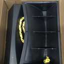 Dual Wheel Chocks, Light Non-Slip Wheel Stoppers with Nylon Rope Yellow Reflective Tape, Wheel Block for Lightweight Travel Trailer, Light Truck, Car, Tractor, Lawnmower 1 Pair, Black&Yellow