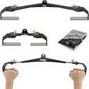 LAT Pull Down Bar Set with 360 Rotatable Handles, LAT Pulldown Attachments for Whole Back Training, Heavy-Duty Locking LAT Pulldown Bars for Home Gym Cable (Black)